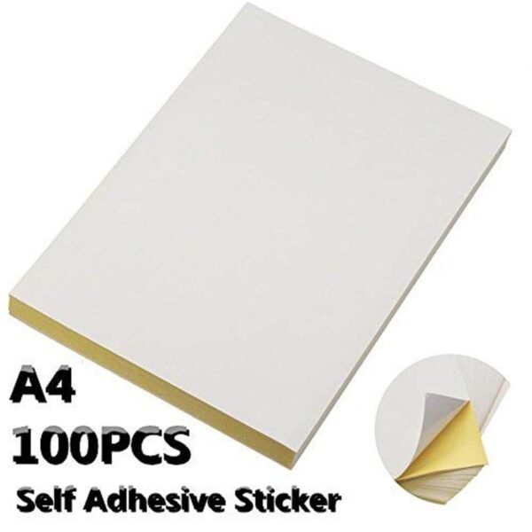 Glossy A4 Self Adhesive Sticker Paper White 100 sheets