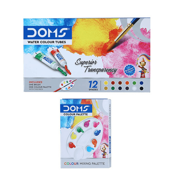 doms water colour tube 12 color & 6 color 5ml (new paper packaging)