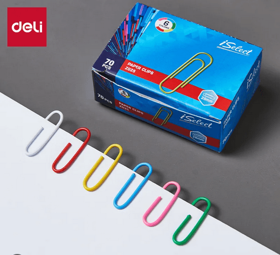 deli i select ez025 paper clip 28mm fill 70pcs for office needs multicolor