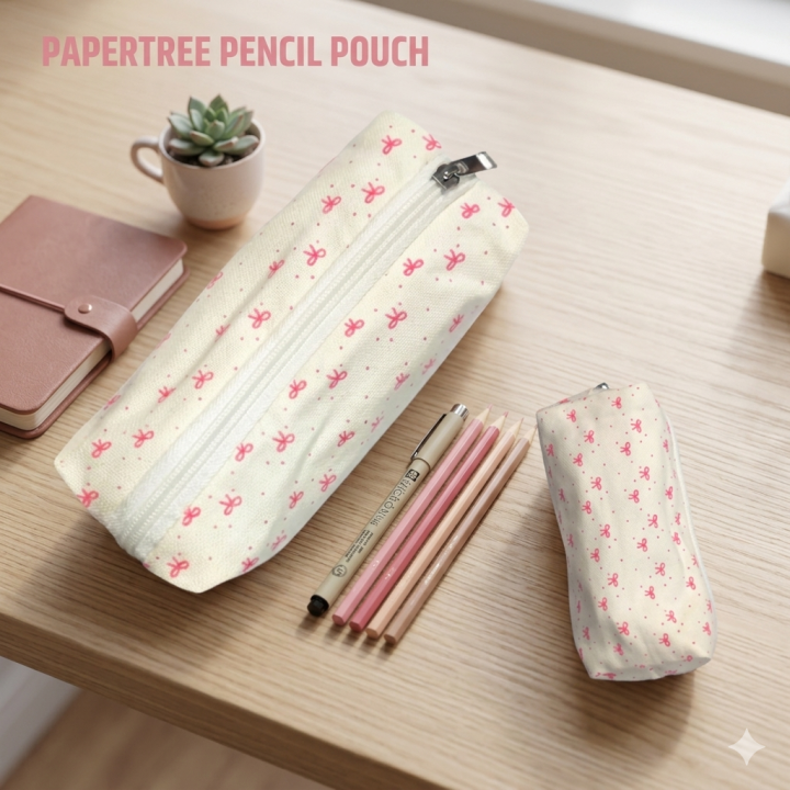pink canvas pencil case