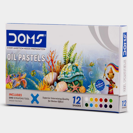 Doms oil pastels 12 colour paper pack