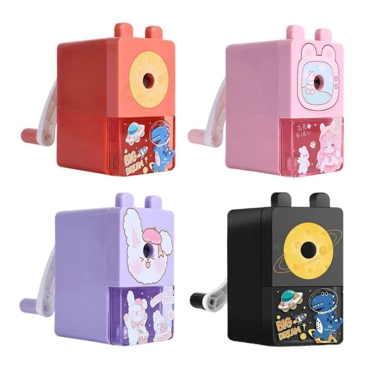 Student cartoon pencil sharpener hand-cranked automatic pencil sharpener labor-saving single-hole
