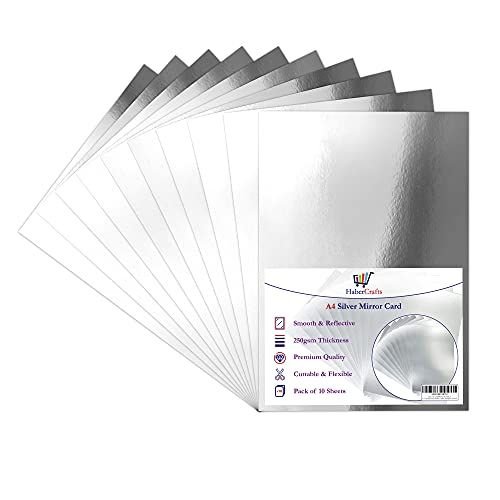 silver mirror card a4 metallic mirror board thick 250gsm shiny silver sheets 10sheets