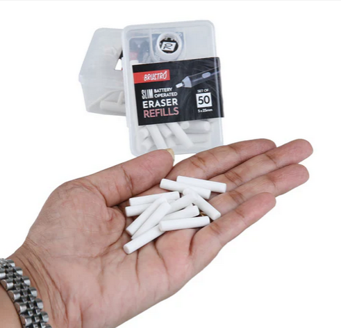 Slim Electric Eraser Refills 50 Pieces 5x25mm Battery Operated Eraser Refills