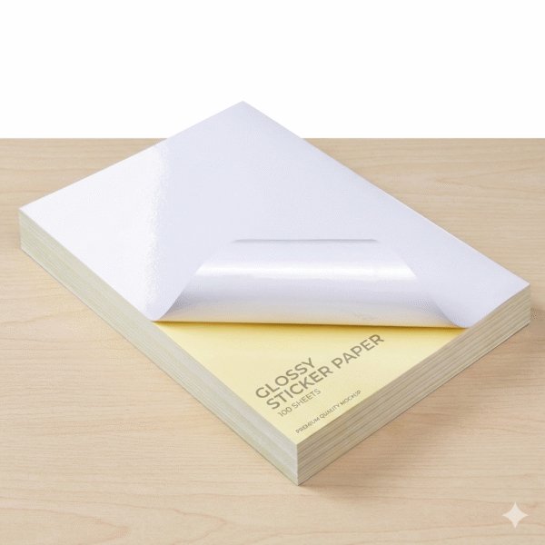 glossy a4 self adhesive sticker paper white 100 sheets