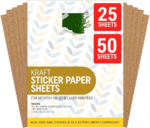 brown kraft sticker paper a4 | printable self adhesive labels for crafts, scrapbooking & business use