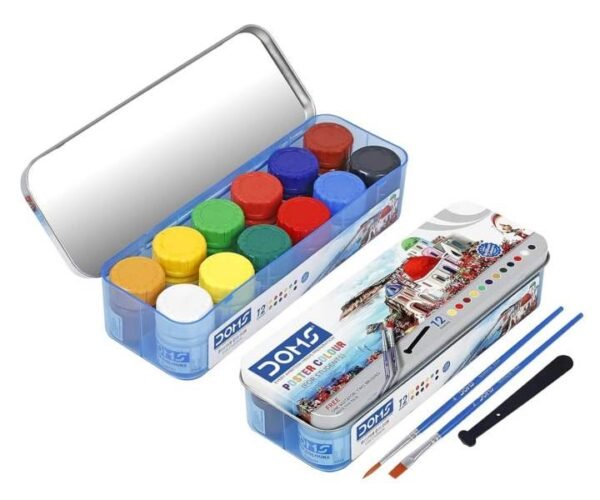 doms 12 shades (10ml each) poster colours set for students – bright, smooth & long lasting paints