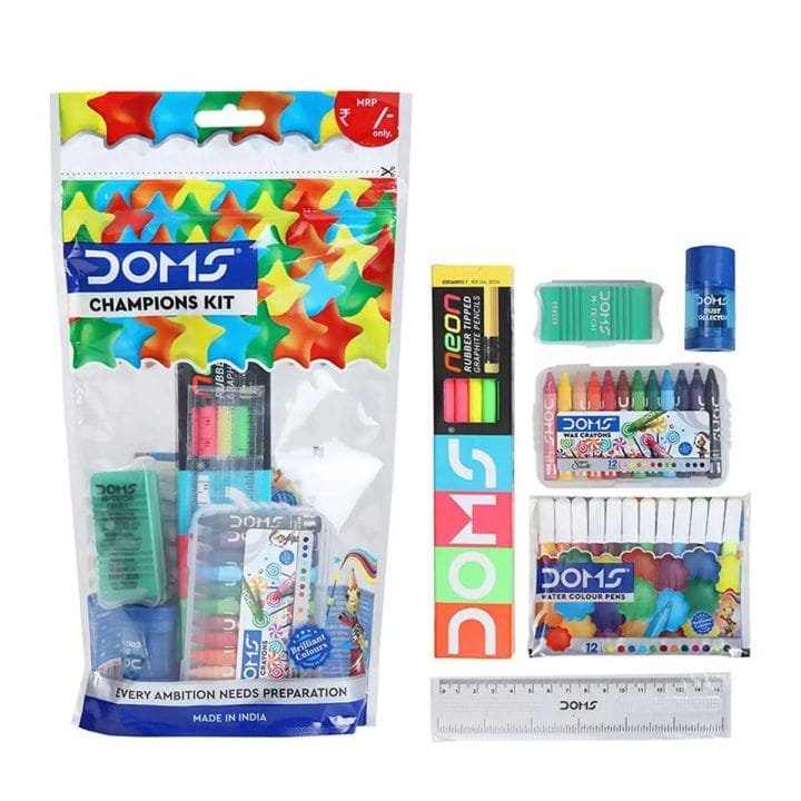 doms champions kit 6pcs art set for kids education, painting, drawing & arts