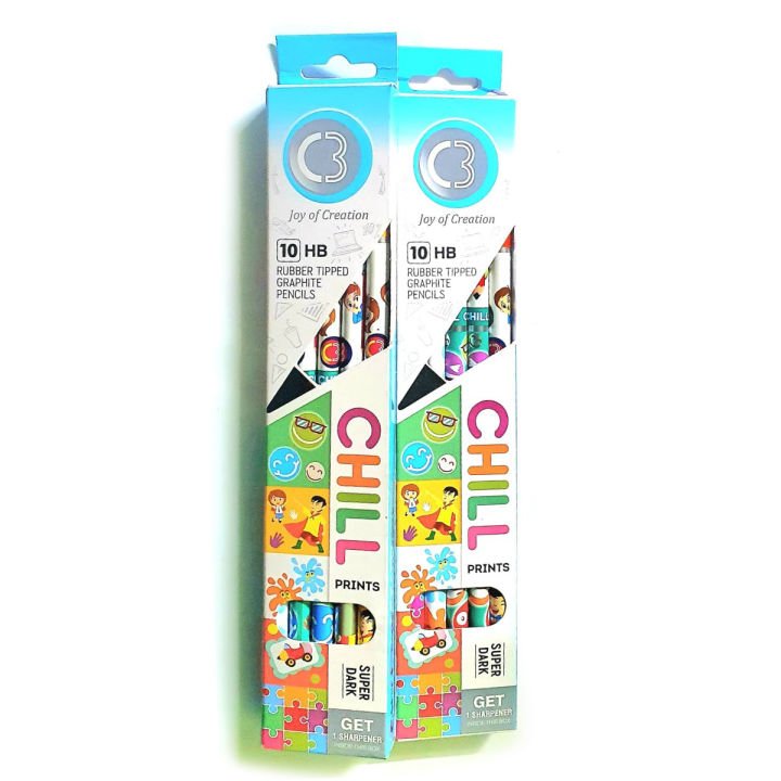 Doms 10pc chill HB rubber tipped graphite pencils