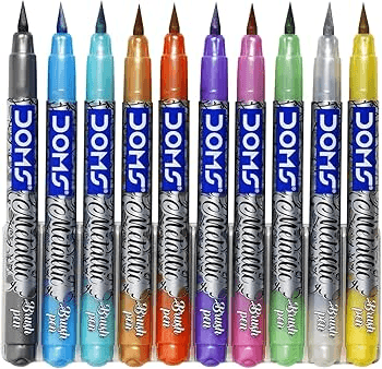 DOMS Metallic Brush Pen 10 Shades