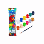 doms tempera colors12 shades with brush