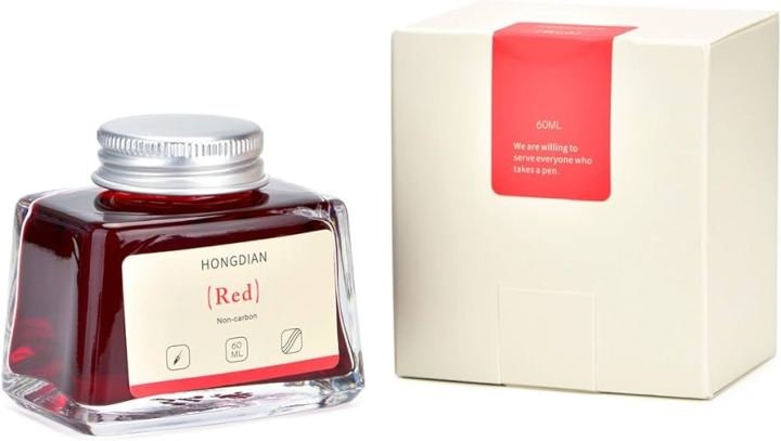 Hongdian Fountain Pen Bottled Ink Red 60ml | Premium Writing Ink | Smooth Flow Fountain Pen Refill