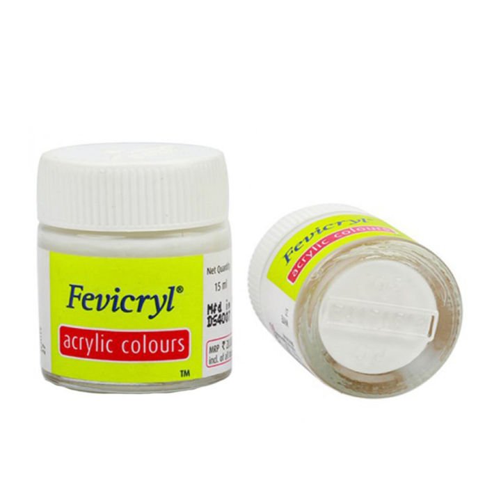 Fevicryl Acrylic Color 15ml White – Premium Acrylic Paint for Canvas, Craft, Fabric & DIY Art Projects