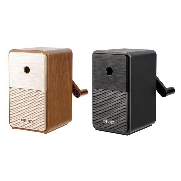 Deli E71160 Retro Speaker Styling Rotary Pencil Sharpener | Manual Desktop Sharpener