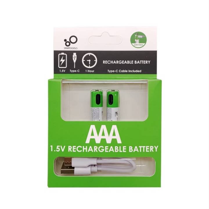 AAA & AA Size Rechargeable Battery Pack - 2pcs Set Type-C  2600mAh