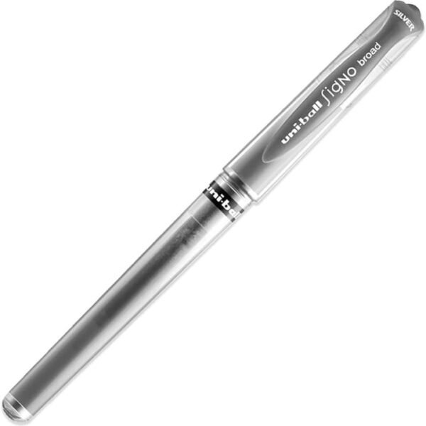 Uni-ball Rollerball Gel Impact Pen Silver Metallic Gel Pen for Dark Paper, Art, Crafts, and Creative Writing