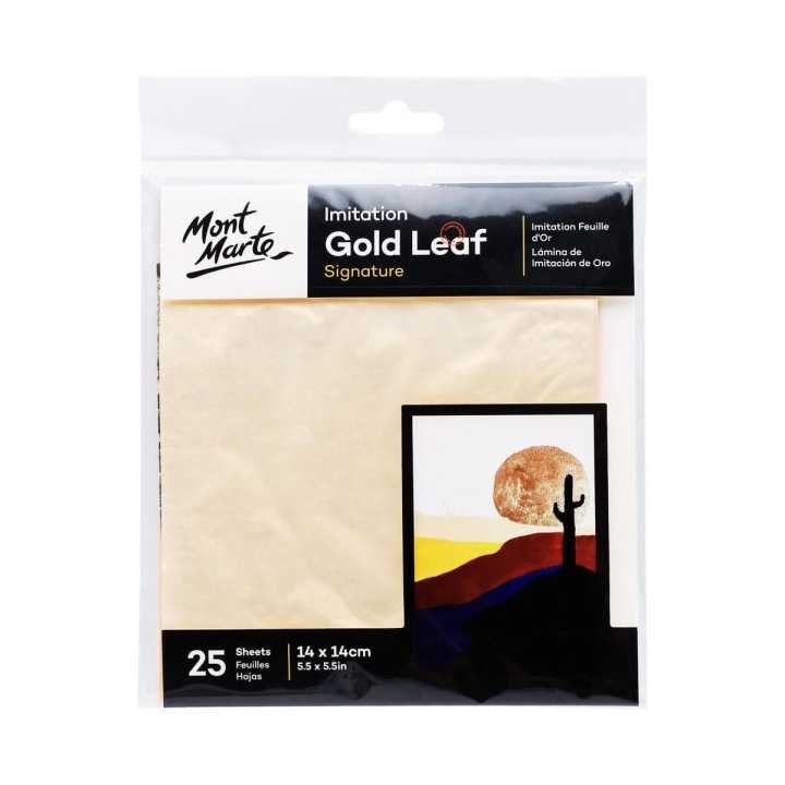 Mont Marte Imitation (Gold)Leaf 14x14cm 25 Sheet
