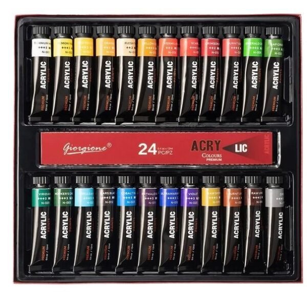 Giorgione Acrylic Painting Set 24 Colors 12ml | Premium Artist Acrylic Paint Collection