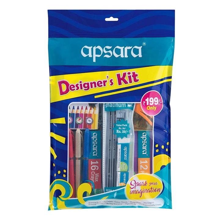 Apsara Designer's Kit Complete Art and Drawing Stationery Set for Students and Creative Artists