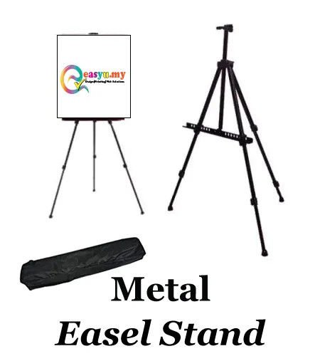 Metal Art Easel Canvas Stand Adjustable Black Metal Easel for Drawing Painting and Display