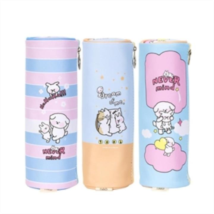Deli EH916 Pencil Pouch PU Leather Stationery Case for School and Office