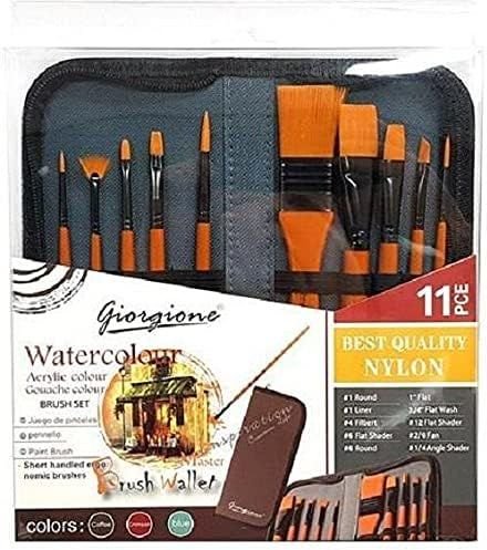 Giorgione Watercolor Paint Brushes with Wallet Professional Artist Brush Set for Watercolor Gouache and Acrylic Painting