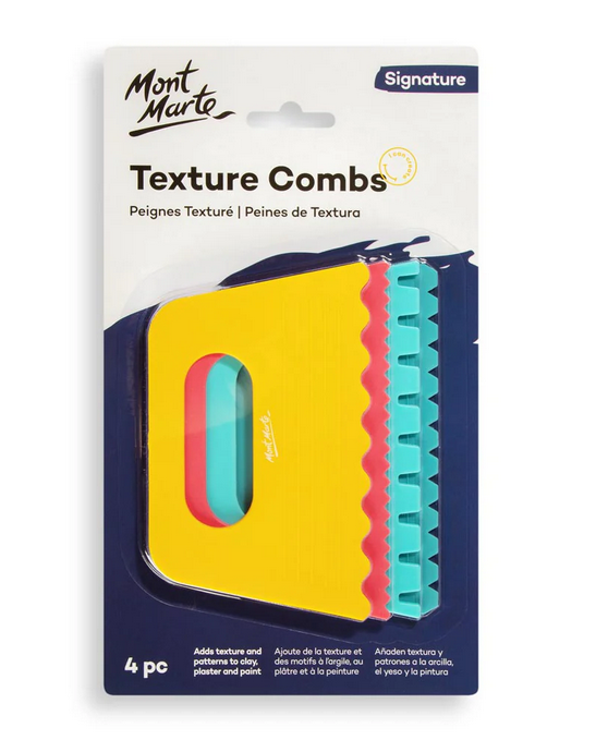 Mont Marte Signature Texture Combs 4PCS | Creative Painting & Texture Art Tools