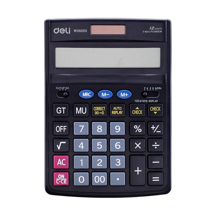 Deli E39203 12 Digit Calculator with 120 Check Function Professional Desktop Calculator
