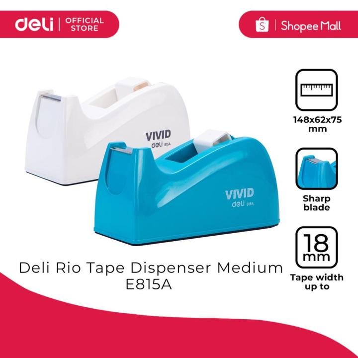 Deli E815A Rio Tape Dispenser | Desktop Tape Cutter for Office & School Use