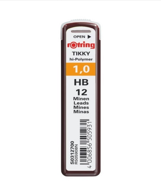 Rotring Tikky Hi-Polymer HB 1.0mm Pencil Leads | Premium Mechanical Pencil Lead Refill