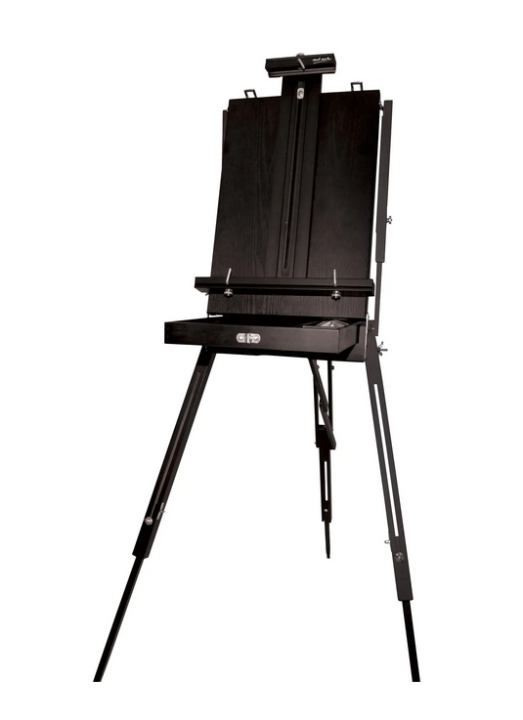Mont Marte MEA0027C Black French Box Easel Portable Wooden Artist Easel with Storage for Painting & Outdoor Art