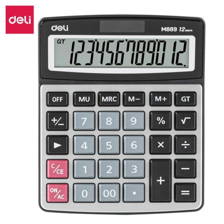 Deli EM889 Desktop Calculator Silver Professional Office Calculator for Business and Daily Use