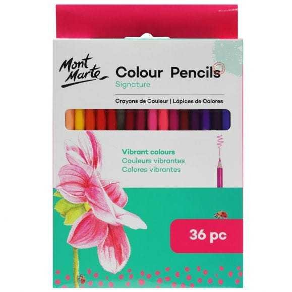 Mont Marte Signature Color Pencils 36pc Premium Colored Pencil Set for Drawing, Sketching, Coloring, and Art Projects