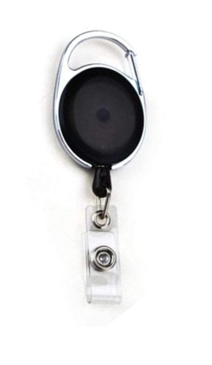 Badge Reel for ID Card Holder Black – Retractable ID Badge Clip with Secure Metal Attachment