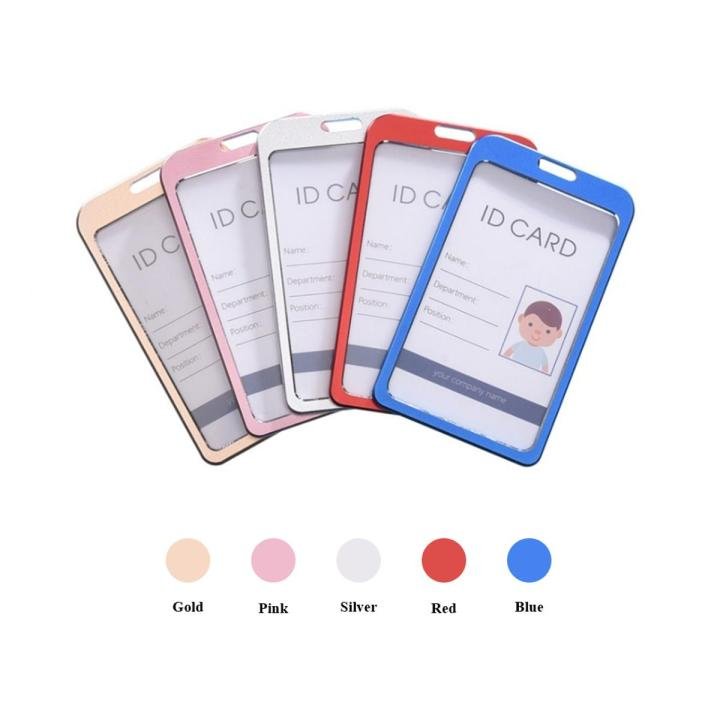 Aluminum ID Card Holder Black Premium Metal Card Case for Office Staff Students and Professionals
