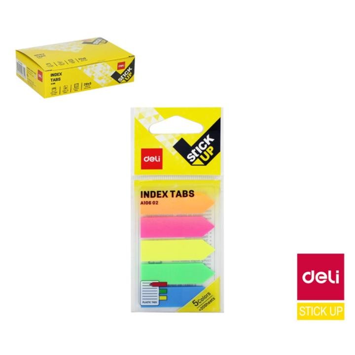 Deli EA10602 Index Tabs | Colorful Sticky Page Markers for Notes & Organization
