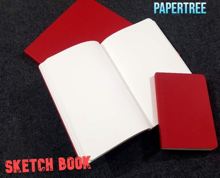 PAPERTREE Sketch Book A5 Size Handy Sketch Notebook Red Cover | Premium Drawing & Sketching Book for Artists and Students