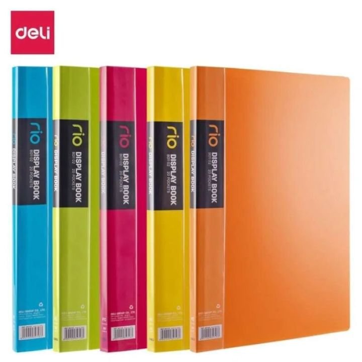 Deli EB01102 Office Display Book FC Size 20 Pockets | Professional Document Presentation Folder for Office & School Use