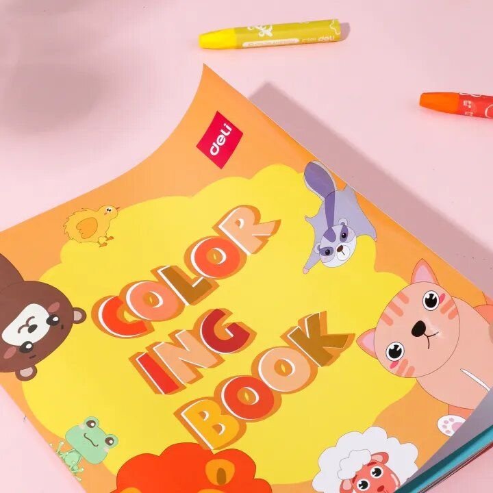 Deli EN042 Coloring Book Drawing Book 250×176mm 12 Sheets | Creative Art & Coloring Book for Kids School Supplies