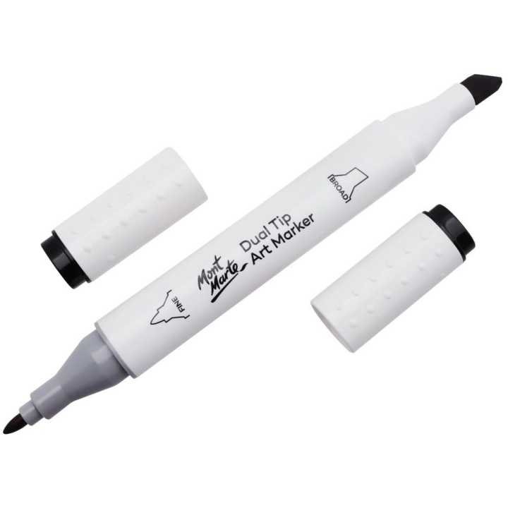 Mont Marte Dual Tip Art Marker Black GY8 Alcohol Based Marker for Illustration, Sketching & Design Work