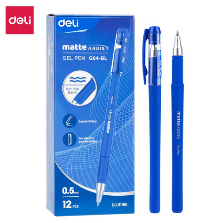 Deli EG64-BL Gel Pen Blue 12PCS Pack | Smooth Writing Blue Gel Pens