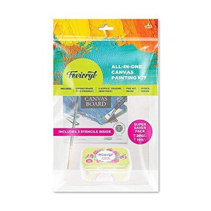 Fevicryl All In One Artist Canvas Kit DIY Painting Gift Set for Artists