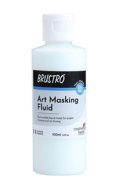 Brustro Professional Art Masking Fluid 100ml – Premium Liquid Frisket for Watercolor, Ink & Mixed Media Art