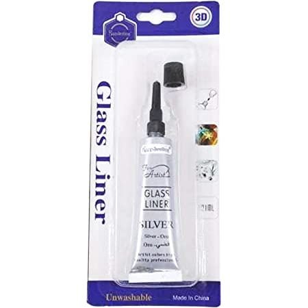 Keep Smiling Glass Liner Color Silver – Decorative Outliner Paint for Glass Painting, Craft & DIY Art Projects