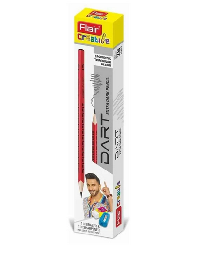 FLAIR Creative DART 2B Graphite Pencils Pack of 10 Extra Dark Lead