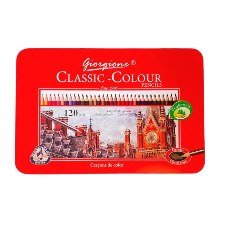 Giorgione 120 Colors Professional Oil Based Colored Pencils Set – Premium Artist Color Pencils for Drawing, Sketching & Coloring