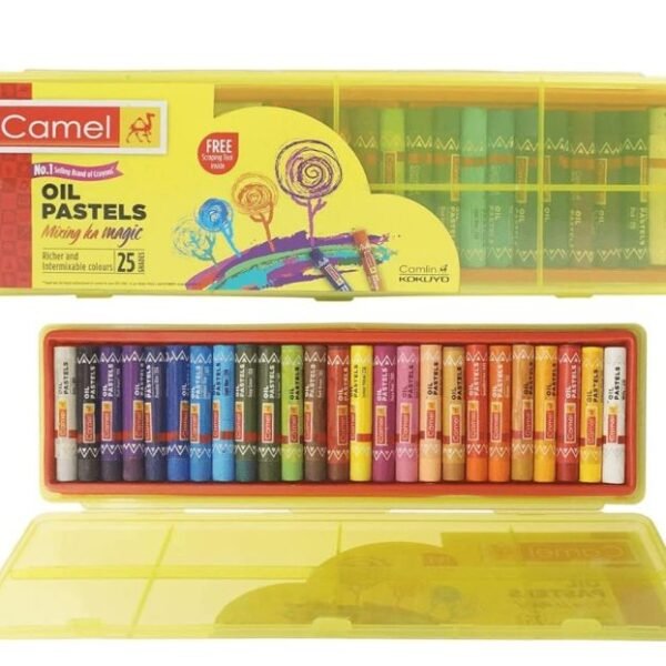 Camel Oil Pastels 25 Shades Plastic Box Multicolor Soft Blendable Coloring Set