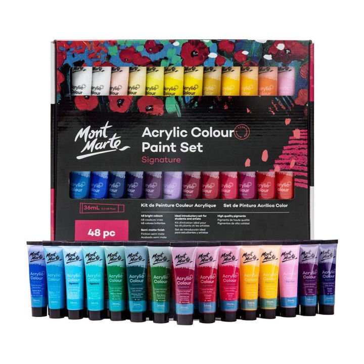 Mont Marte Acrylic Color Paint Set Signature 48pc x 36ml