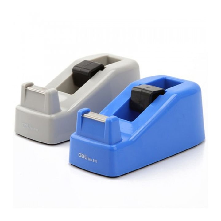 Deli E811 Tape Dispenser Assorted Colors | Desktop Tape Cutter for Office & School