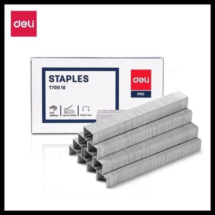 Deli ET70010 Tacker Staples 13/8 1000 Pcs Heavy Duty Staple Pins for Tacker Guns and Fastening Applications